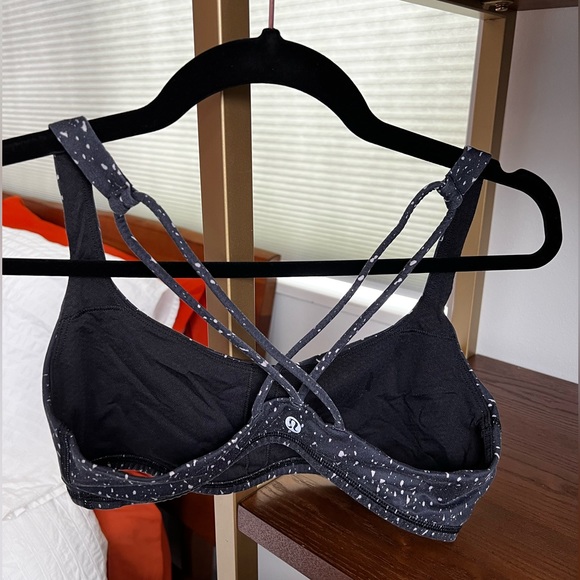 Lululemon Free To Be Bra Butterfly Texture Mink Berry Black - Picture 4 of 5